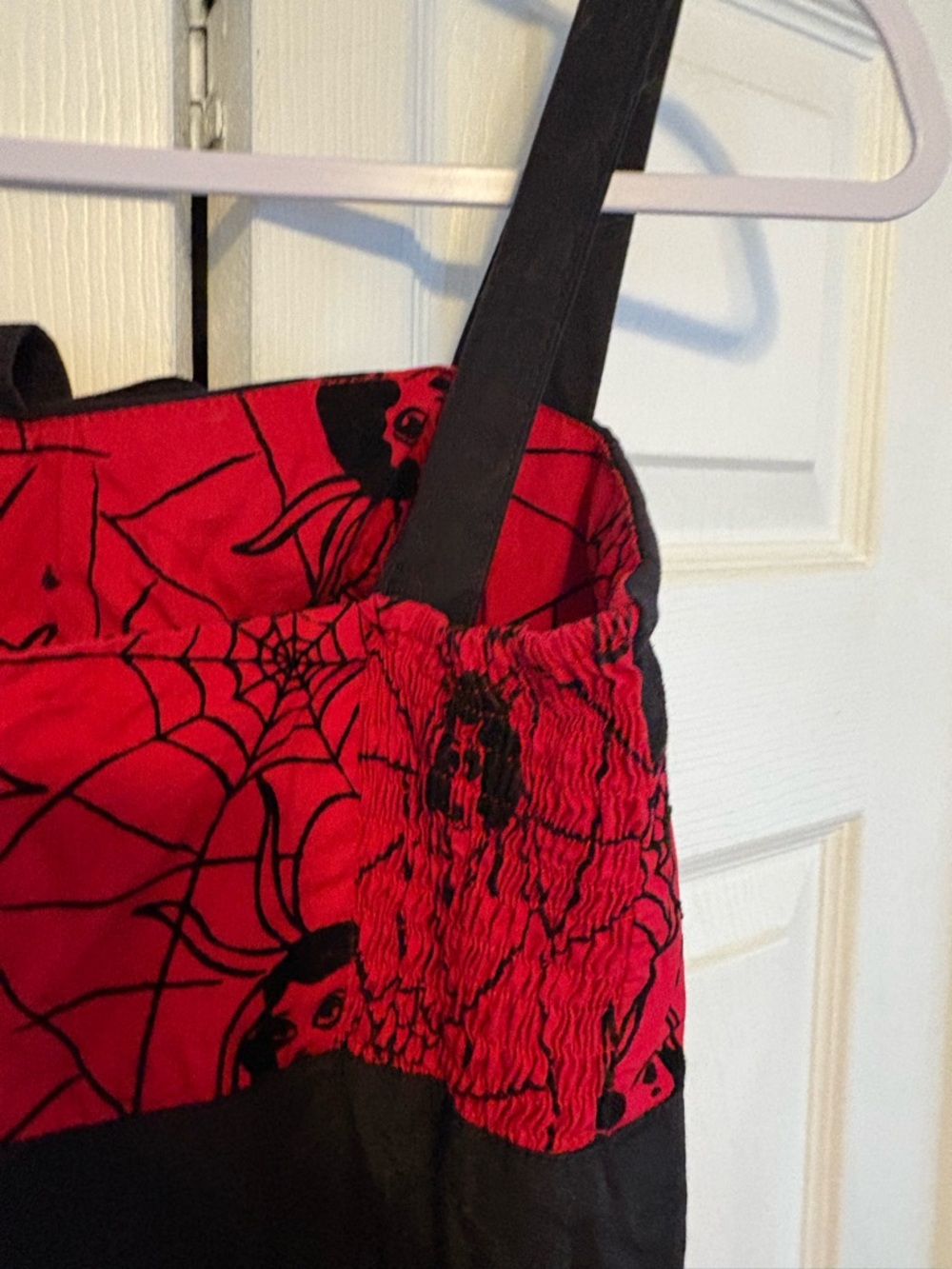 Hell Bunny Red and Black Spider Web Swing Dress - Picture 7 of 8
